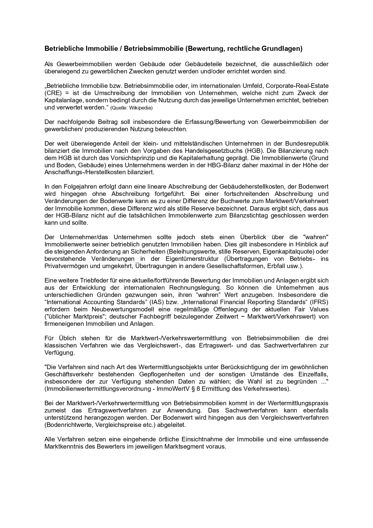 Vorschaubild für den Fachbeitrag: Betriebsimmobilien